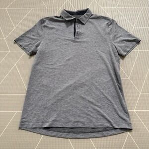 Lululemon Men's Golf Polo L‎ Heather Gray Short Sleeve Performance